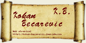 Kokan Bećarević vizit kartica